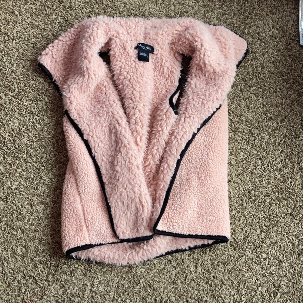 pink fluffy vest